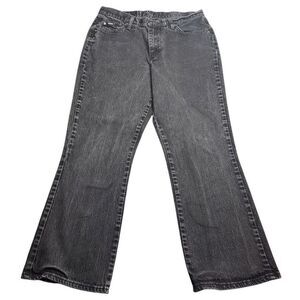 Vintage Lee Riders Black Jeans Womens 16 Petite Boot Cut 90s Y2K